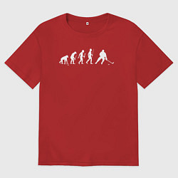 Мужская футболка оверсайз Эволюция в хоккей