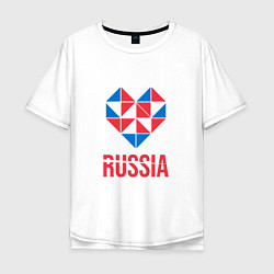 Футболка оверсайз мужская Россия в моём сердце, цвет: белый
