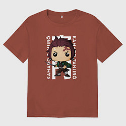 Футболка оверсайз мужская Фанки поп Танджиро, цвет: кирпичный