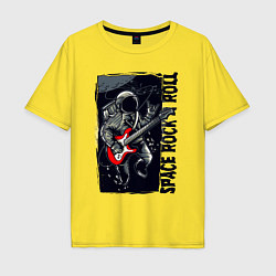 Мужская футболка оверсайз Космонавт с гитарой