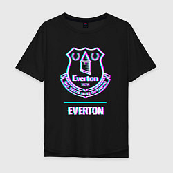 Мужская футболка оверсайз Everton FC в стиле glitch