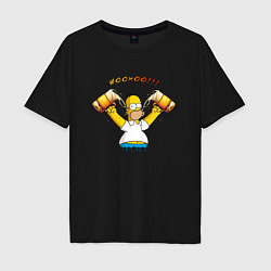 Футболка оверсайз мужская Homer & Beer, цвет: черный