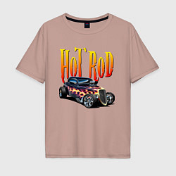 Футболка оверсайз мужская Hot Rod - Power, цвет: пыльно-розовый