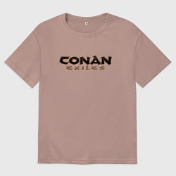 Футболка оверсайз мужская Conan exiles logo, цвет: пыльно-розовый
