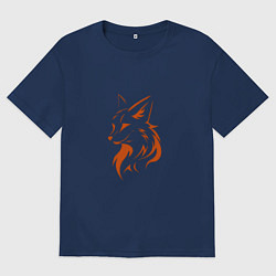 Мужская футболка оверсайз Голова лисы