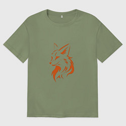 Мужская футболка оверсайз Голова лисы