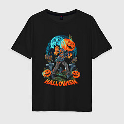 Мужская футболка оверсайз Halloween Pumpkin