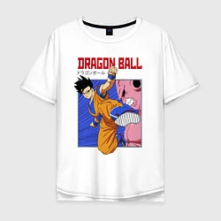 Футболка оверсайз мужская Dragon Ball - Сон Гоку - Удар, цвет: белый