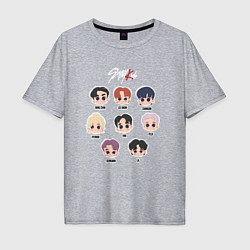 Футболка оверсайз мужская Stray Kids Chibi, цвет: меланж
