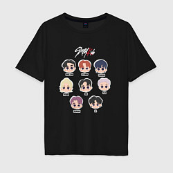 Футболка оверсайз мужская Stray Kids Chibi, цвет: черный