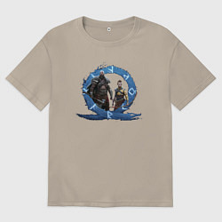 Мужская футболка оверсайз Сын и отец GoW Ragnarok