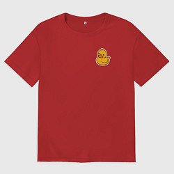Футболка оверсайз мужская Утенок, цвет: красный