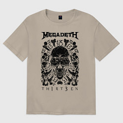 Футболка оверсайз мужская Megadeth Thirteen, цвет: миндальный