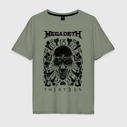 Футболка оверсайз мужская Megadeth Thirteen, цвет: авокадо