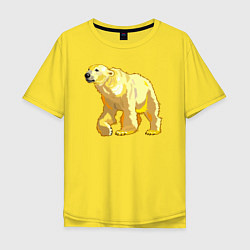 Футболка оверсайз мужская Белый медведь, цвет: желтый