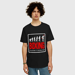 Футболка оверсайз мужская Boxing evolution its revolution, цвет: черный — фото 2