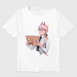 Мужская футболка оверсайз Пауэр читает книгу