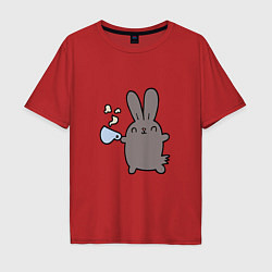Футболка оверсайз мужская Чайный кролик, цвет: красный