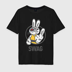 Мужская футболка оверсайз SWAG Bad rabbit - Merry Christmas!