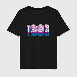 Мужская футболка оверсайз 1983 год ретро неон