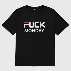 Мужская футболка оверсайз Fuck monday, fila, anti-brand