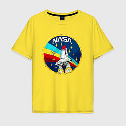 Футболка оверсайз мужская NASA - emblem - USA, цвет: желтый