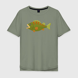 Мужская футболка оверсайз Рыба окунь