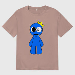 Мужская футболка оверсайз Радужные друзья Синий улыбается