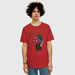 Футболка оверсайз мужская Slipknot mask art, цвет: красный — фото 2