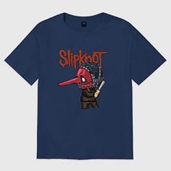 Футболка оверсайз мужская Slipknot mask art, цвет: тёмно-синий