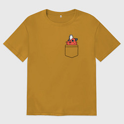 Мужская футболка оверсайз Пачита в кармашке - Человек бензопила