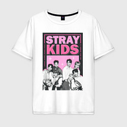 Футболка оверсайз мужская Stray Kids boy band, цвет: белый