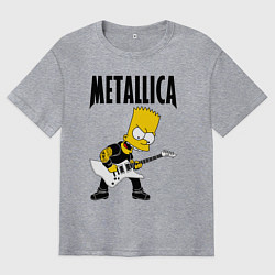 Футболка оверсайз мужская Металлика Барт Симпсон, цвет: меланж