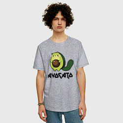 Футболка оверсайз мужская Avocado - AvoCATo - Joke, цвет: меланж — фото 2