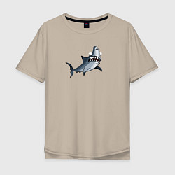 Мужская футболка оверсайз Удивлённая акула