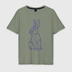 Мужская футболка оверсайз Символ 2023 - Синий Кролик