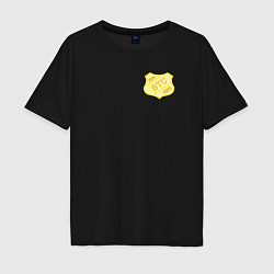 Футболка оверсайз мужская Bitcoin Police, цвет: черный