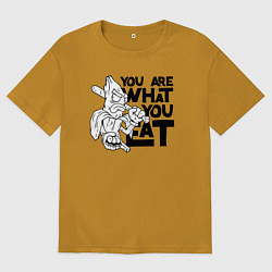 Мужская футболка оверсайз Ты то , что ешь