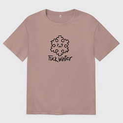 Мужская футболка оверсайз Снежинка ненавидящая зиму