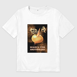 Футболка оверсайз мужская Поиск нового дня, цвет: белый