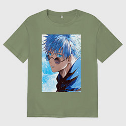 Мужская футболка оверсайз Сатору Годжо в очках - Jujutsu kaisen