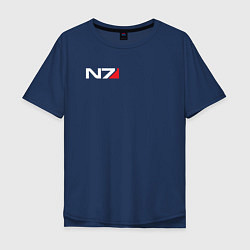 Футболка оверсайз мужская Логотип N7, цвет: тёмно-синий
