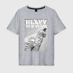 Мужская футболка оверсайз Heavy new year - драный уличный котяра