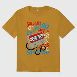 Мужская футболка оверсайз Касссета ретро звук