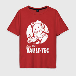 Футболка оверсайз мужская Vault boy - join the vault tec, цвет: красный