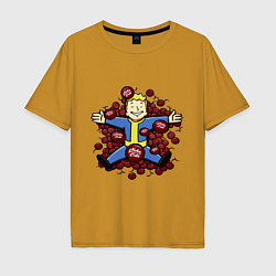 Футболка оверсайз мужская Vault boy caps, цвет: горчичный