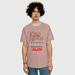 Футболка оверсайз мужская Audi - властелин колец, цвет: пыльно-розовый — фото 2