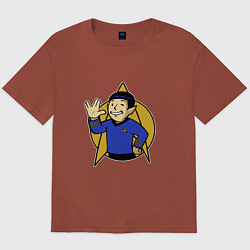 Футболка оверсайз мужская Spoke - vault boy, цвет: кирпичный