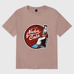 Футболка оверсайз мужская Nuka cola sticker, цвет: пыльно-розовый
