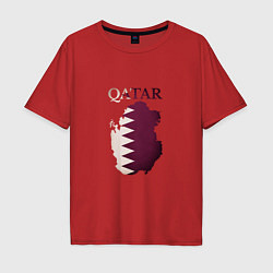 Мужская футболка оверсайз Qatar map